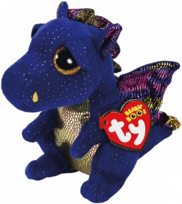 Picture of Ty Beanie Boos Saffire Blue Speckled Dragon Plush Medium