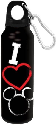 Picture of Disney Mickey Heart Aluminum Water Bottle Black