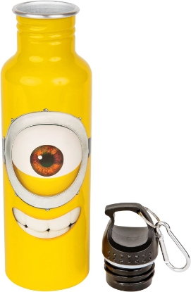 Picture of Disney Just Smile Big Face Minion Aluminum Bottle Wide Mouth, Yellow