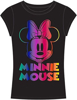 Picture of Disney Youth Girls Fashion Top Happy Minnie Mouse Face Black Medium