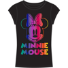 Picture of Disney Youth Girls Fashion Top Happy Minnie Mouse Face Black Medium