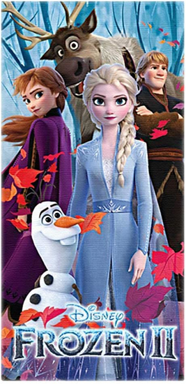 Picture of Disney Frozen II Beach Towel Elsa Anna Olaf Kristoff Sven Print 28"x58"
