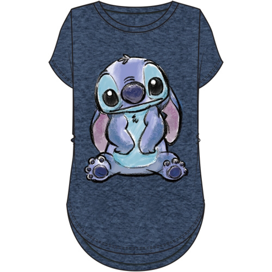 Picture of Disney Junior Hi Lo Stitch Sitting Top, Navy Heather Small