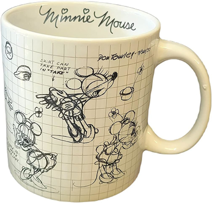 Picture of Disney Sketch Stoneware Coffee Jumbo Mug, Mickey Mouse and Minnie Mouse Sketchbook Mugs, (Minnie Mouse)