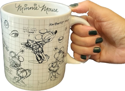 Picture of Disney Sketch Stoneware Coffee Jumbo Mug, Mickey Mouse and Minnie Mouse Sketchbook Mugs, (Minnie Mouse)
