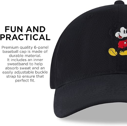 Picture of Disney Men's Baseball Cap, Mickey Mouse Adjustable Hat for Adult