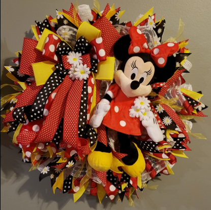 Picture of Disney Plush Classic Minnie Mouse Red Polka Dot Dress 15" Toy Doll