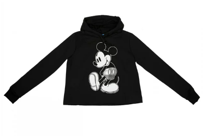 Picture of Disney Mickey Mouse Classic Plaid Juniors Crop Hoodie Small