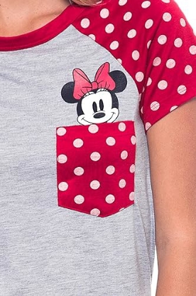 Picture of Minnie Mouse Pocket Sized Women's Grey Tee Shirt XL