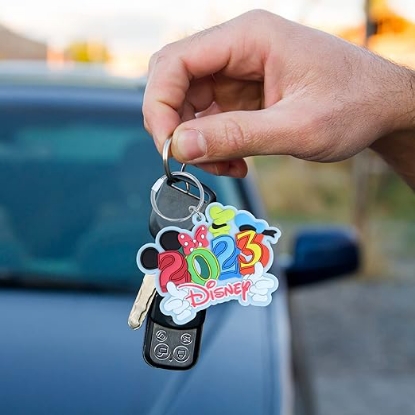 Picture of 2023 Disney Souvenir Keychain 3.5 Inches Mickey and Minnie Mouse Rubber Key Accessory Classic Collectors Gifts