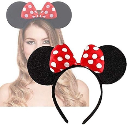 Picture of Minnie Mouse Ears Headband Red Bow Adult