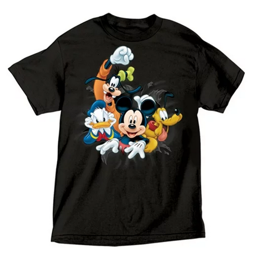 Picture of Youth Boys Tee Mickey Goofy Donald Pluto Fab Day Black Heather