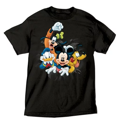 Picture of Disney Youth Boys Tee Mickey Goofy Donald Pluto Fab Day, Black Heather