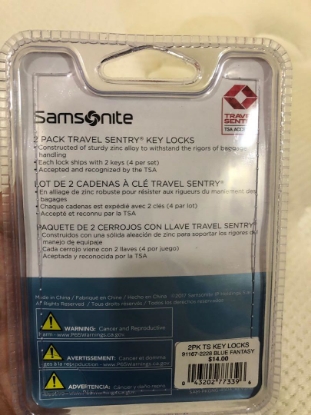 Picture of Samsonite Travel Sentry 2-Pack Key Locks, Blue Fantasy
