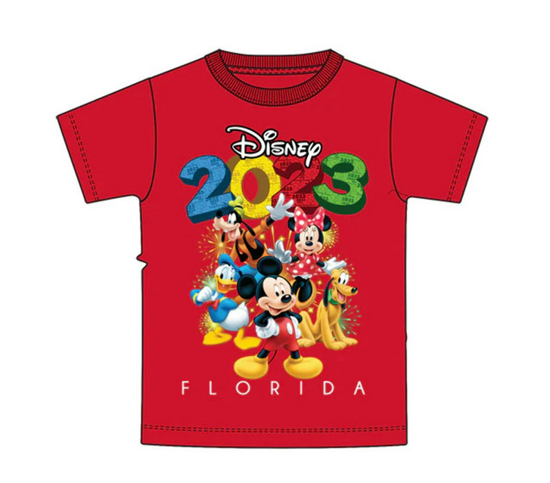Picture of Disney 2023 Dated Youth Tee Florida Red Tee Size Medium