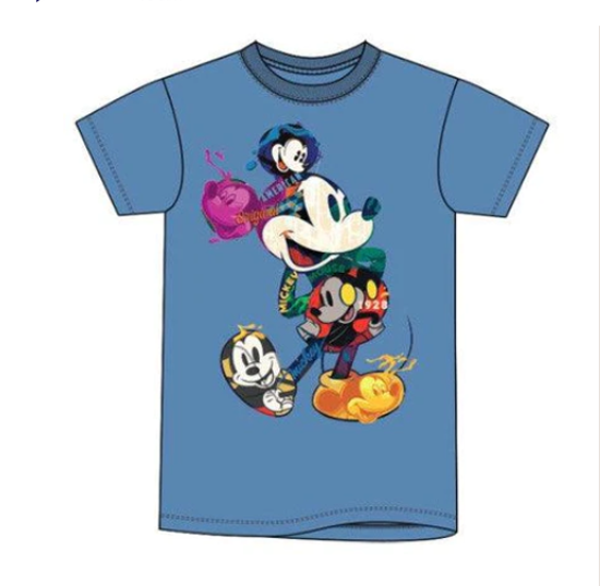 Picture of Disney Mickey Mouse Blue Tie Dye Portrait Tee Large