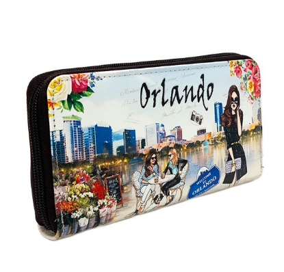 Picture of OH Fashion Women’s Wallet Magnificent Orlando Single Zip Around Coin Wallet Handbag Cities Design Medium Size