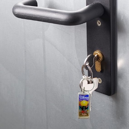 Picture of Mickey Minnie Disney Sunset Lucite Keychain, Florida Namedrop