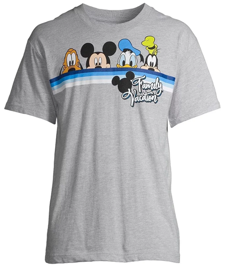 Picture of Disney Adult T-Shirt Vacation Pals Gray Medium