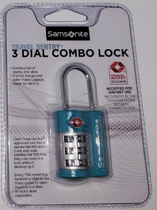 Picture of Samsonite Travel Sentry TSA 3 Dial Combination Combo Lock Luggage Pagoda Blue