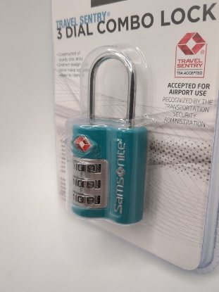 Picture of Samsonite Travel Sentry TSA 3 Dial Combination Combo Lock Luggage Pagoda Blue