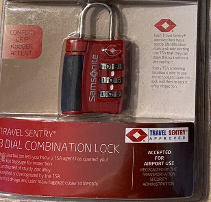 Picture of Samsonite 3 Dial Travel Sentry Combo Lock Red Pepper