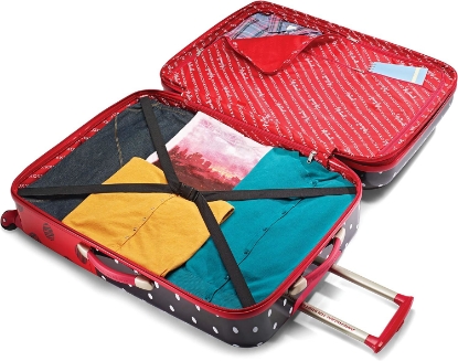 Picture of AMERICAN TOURISTER Kid's Disney Hardside Luggage with Spinner Wheels, Minnie Mouse Red Bow, 2-Piece Set (21/28)