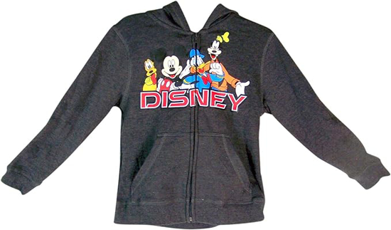 Picture of Disney Mickey Friends Goofy Pluto Donald Boys Zip Up Hoodie Charcoal Gray Large