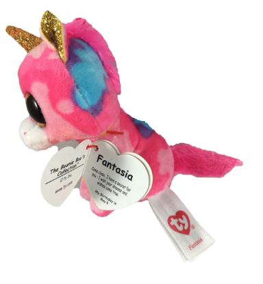 Picture of Ty Beanie Boos Fantasia the Unicorn with Metal Key Clip 3 inches