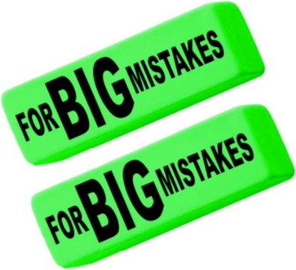 Picture of Big Mistakes Jumbo Erasers Cool Kids erasers for School, Homework and Office Assorted Color