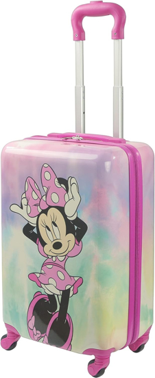 Picture of Disney Minnie Mouse 21 Inch Kids Rolling Luggage, Hardshell Carry On Suitcase with Wheels, Pink