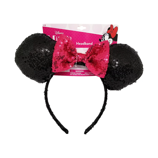 Picture of Disney Minnie Mouse Sequin Ears Headband Pink For Adults