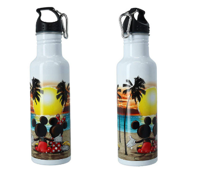 Picture of Disney Mickey & Minnie Mouse Sunset Aluminum Water Bottle with Carabiner Hook