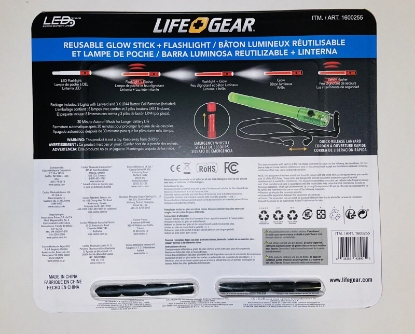 Picture of Life+Gear Reusable Glow Stick and Flashlight Combo, Multi Use Flashlight with Emergency Whistle 8 pack