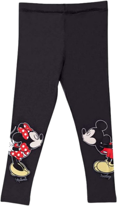 Picture of Disney Mickey and Minnie Mouse Kissing Womens Juniors Leggings Stretch Black Large