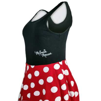 Picture of Disney Minnie Mouse Junior Black and Red Polka Dot Dress Small