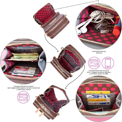 Picture of Nicole Lee  Double Queens Multi Zip Phone Case Wallet