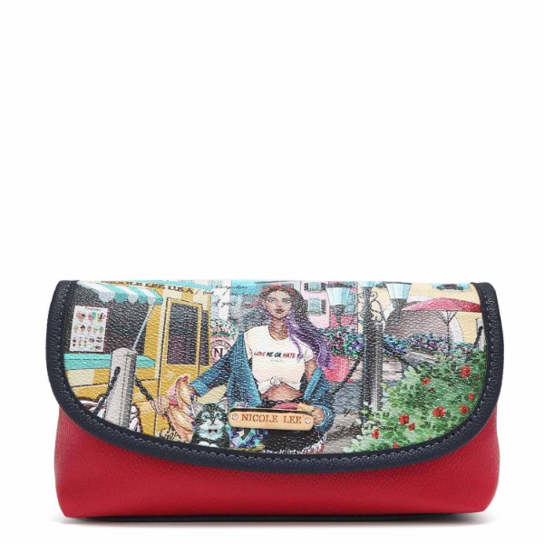 Picture of Nicole Lee Makeup Cosmetic Pouch with Brush Organizer Cozy Street in Milan