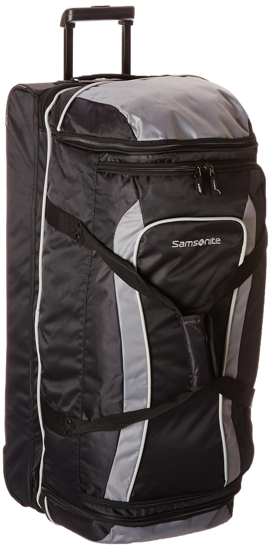 Picture of Samsonite Andante Wheeled Drop-Bottom Duffel Bag, Black/Grey, 28"
