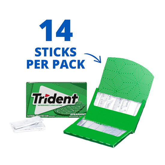 Picture of Trident Spearmint Sugar Free Gum 14 Pieces