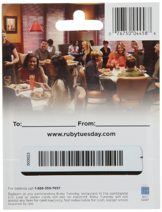 Picture of $25 Ruby Tuesday Gift Card 2 pk