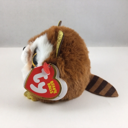 Picture of Ty Pickpocket Brown Raccoon Beanie Balls 4 Inch