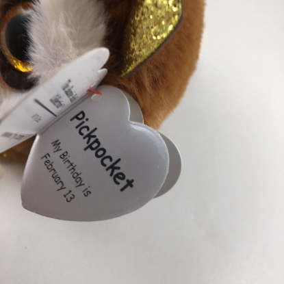 Picture of Ty Pickpocket Brown Raccoon Beanie Balls 4 Inch