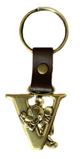 Picture of Disney Mickey Mouse Letter V Brass Key Chain