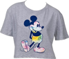 Picture of Disney Mickey Mouse Tie Dye Gray Crop Top Shirts for Girls M