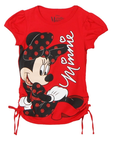 Picture of Disney Minnie Mouse Black Bow Red Youth Girl's Fashion Top Small