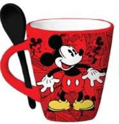 Picture of Disney Mickey Funnies Cartoon 11oz Mug with Spoon Red