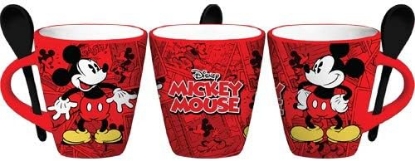 Picture of Disney Mickey Funnies Cartoon 11oz Mug with Spoon Red