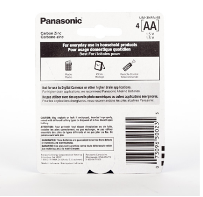 Picture of Panasonic Heavy Duty AA Battery 4 Pack