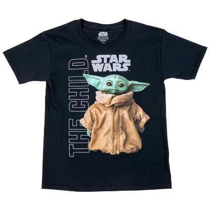 Picture of Star Wars The Mandalorian The Child Character Kids Black T-Shirt-Large (10-12)